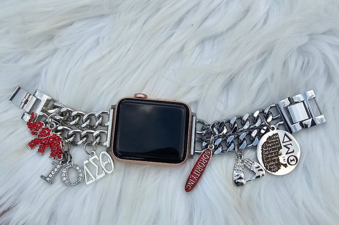 Delta Sigma Theta Custom Fit Sorority Apple Link Watch Band (Please message shop with line number if you would like added to design)