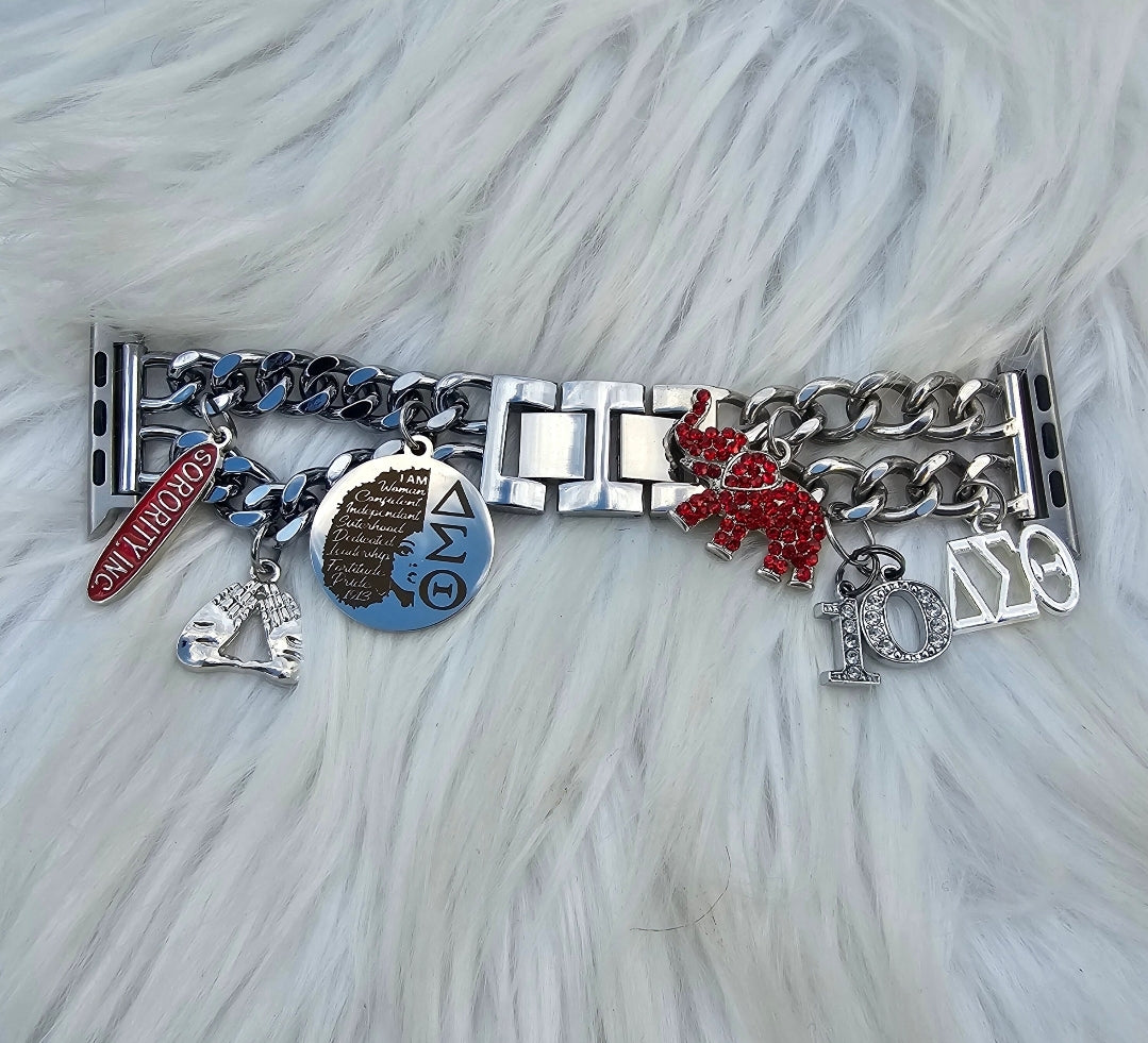 Delta Sigma Theta Custom Fit Sorority Apple Link Watch Band (Please message shop with line number if you would like added to design)