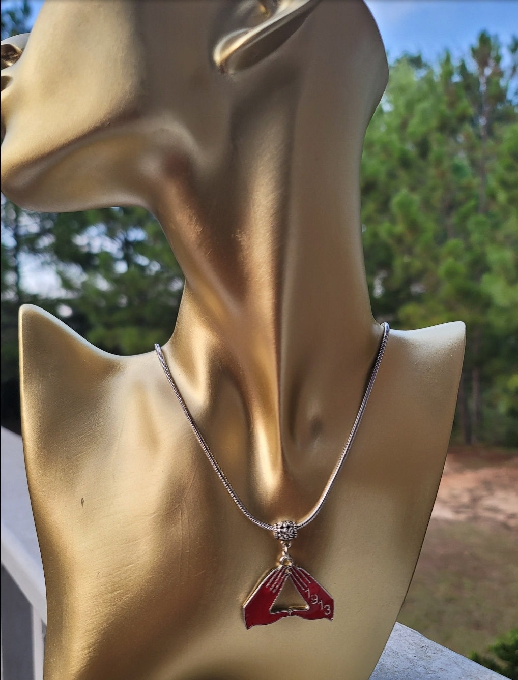 Delta Sigma Theta Pyramid Sorority Necklaces Available In Silver