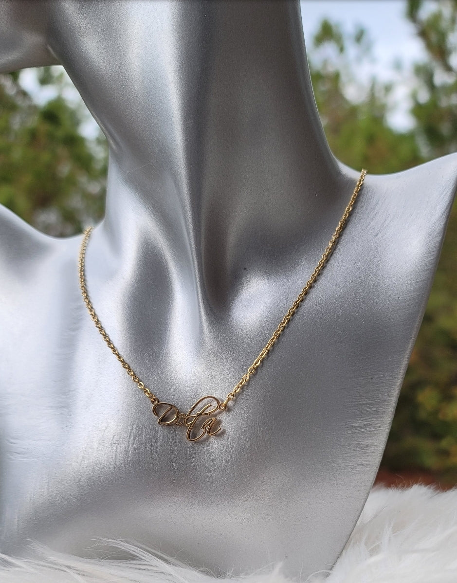 Delta Sigma Theta Sorority Necklace Available in Silver and Gold