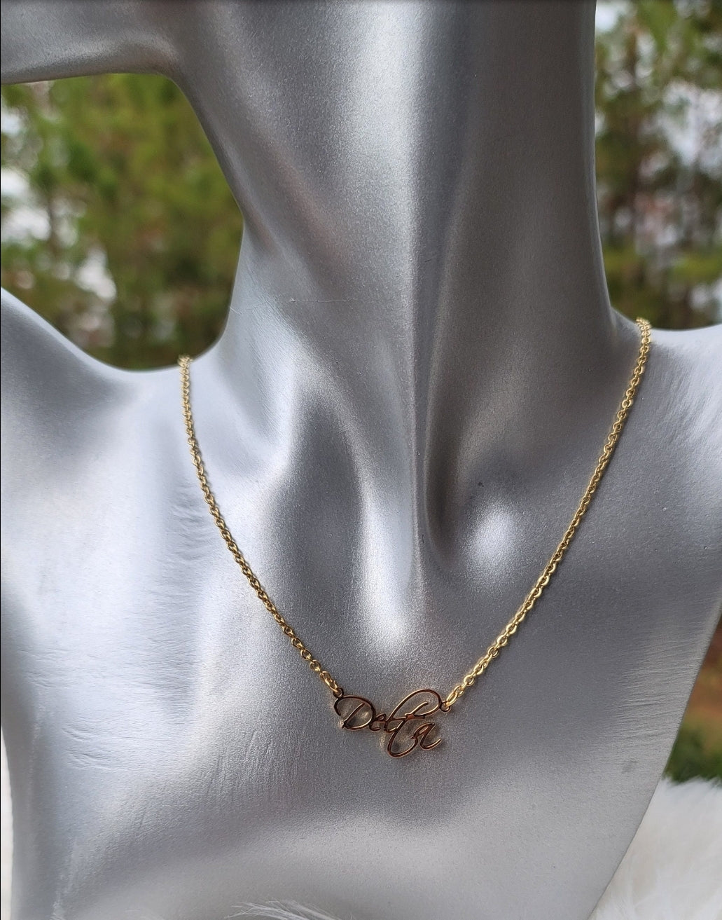 Delta Sigma Theta Sorority Necklace Available in Silver and Gold