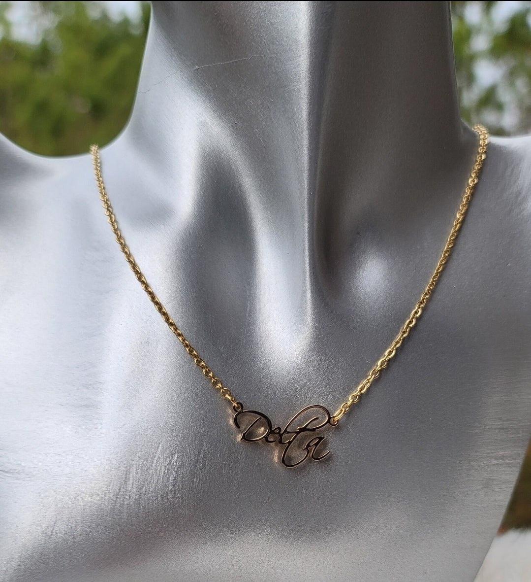 Delta Sigma Theta Sorority Necklace Available in Silver and Gold