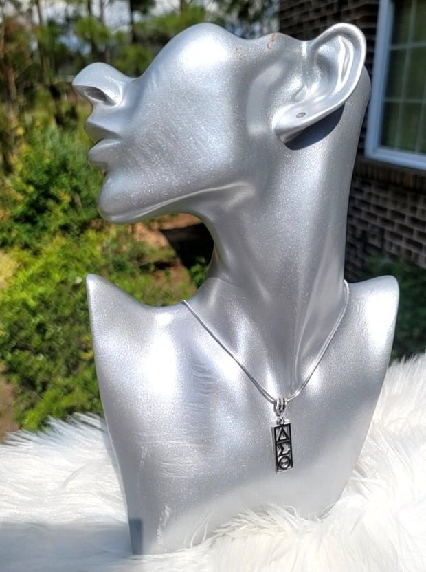 Delta Sigma Theta Greek Letter Sorority Necklace Available in Silver