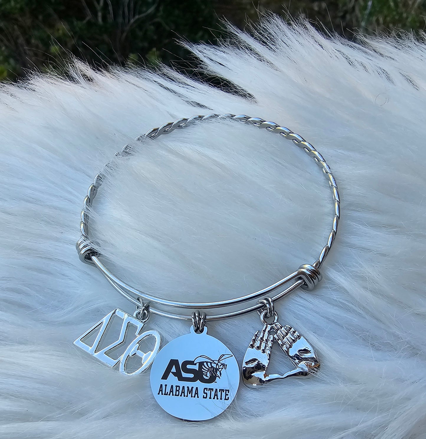 Alabama State University Delta Sigma Theta Bracelet - Silver