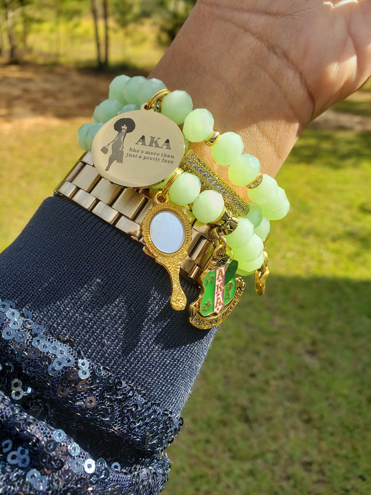 AKA Sorority Custom Fit Set Bracelet