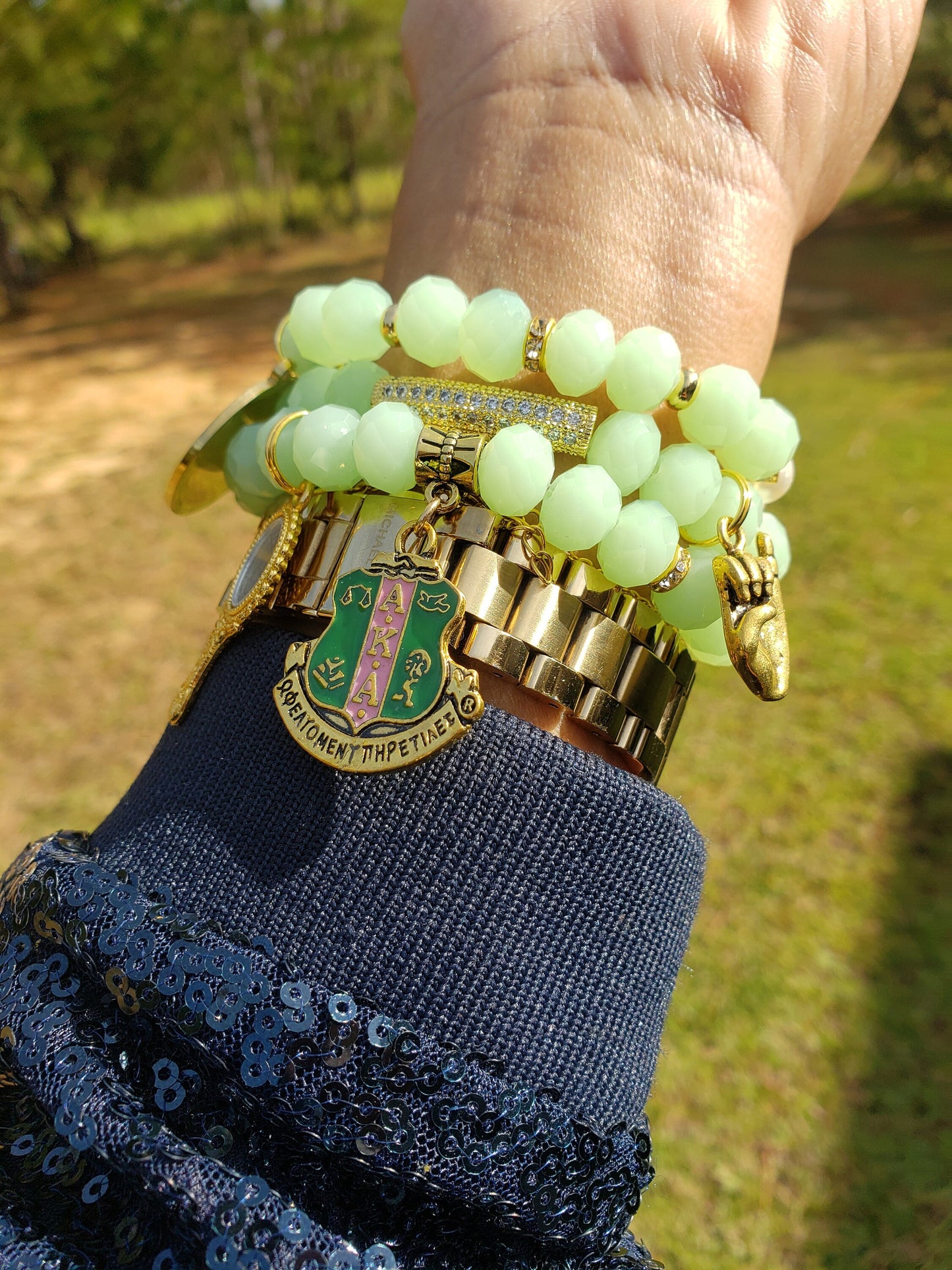 AKA Sorority Custom Fit Set Bracelet