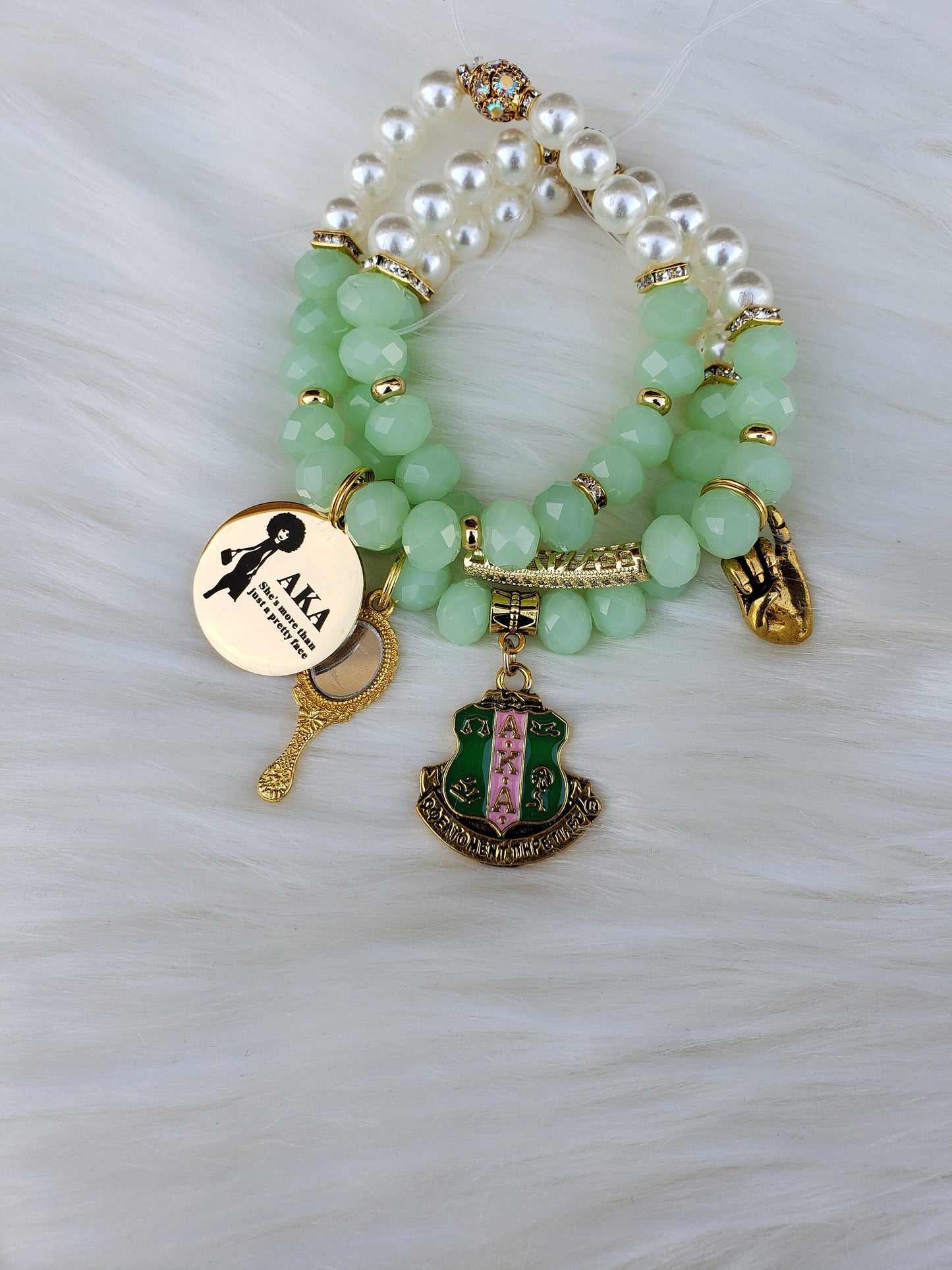 AKA Sorority Custom Fit Set Bracelet