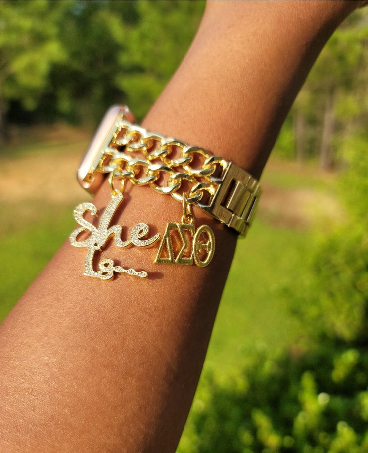 Delta Apple Link Watch Band Custom Fit (charms may be changed at customers request)