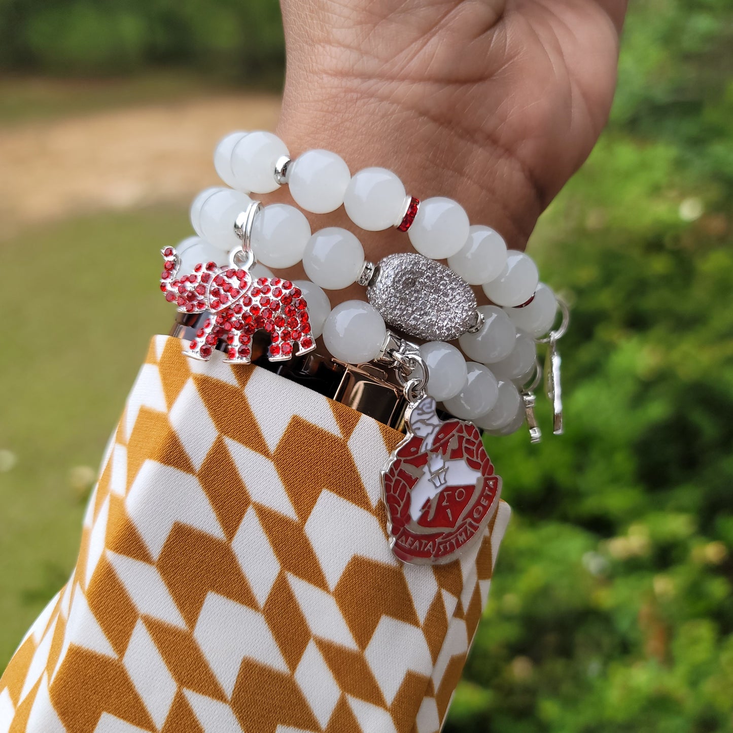 Custom Crimsom & Cream Sorority Bracelet