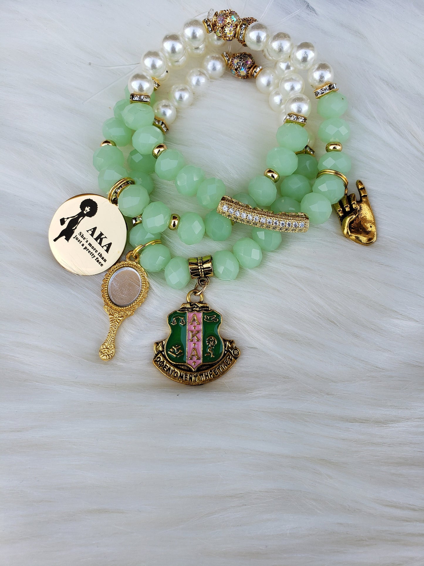 AKA Sorority Custom Fit Set Bracelet