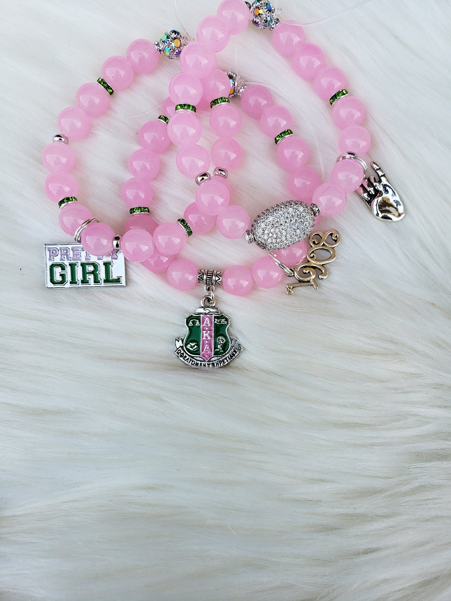 Pink & Green Custom Fit Sorority Bracelet