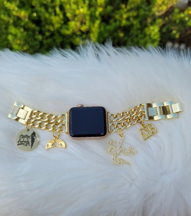 Delta Apple Link Watch Band Custom Fit (charms may be changed at customers request)