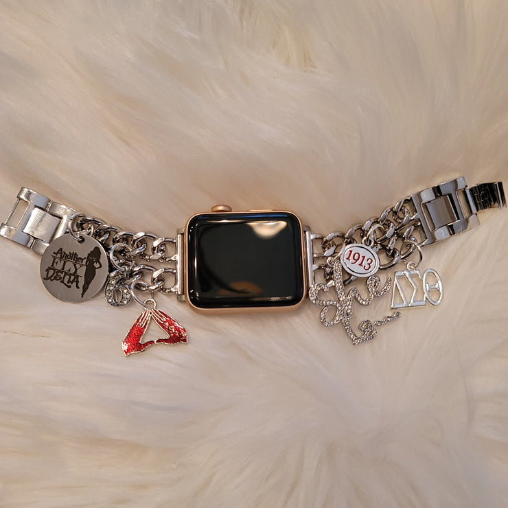 Delta Apple Link Custom Fit Watch Band (charms may be changed at customers request)