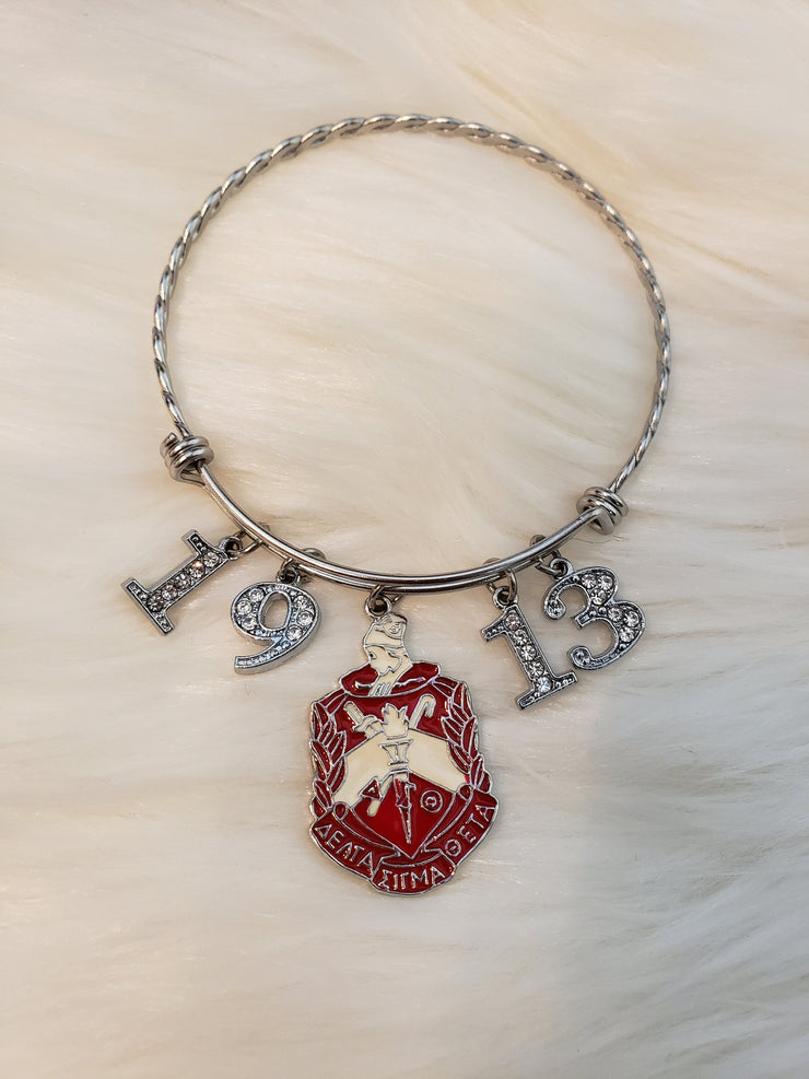 Delta Expandable Sorority Bracelet Available In Gold and Silver