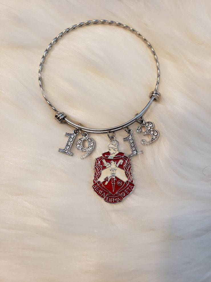 Delta Expandable Sorority Bracelet Available In Gold and Silver