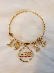 Delta Expandable Sorority Bracelet Available In Gold and Silver