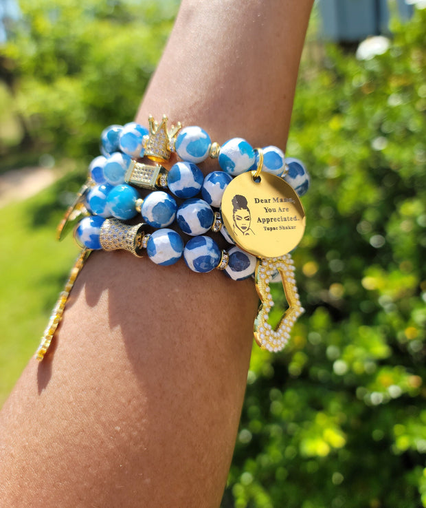 Mama/Mother Themed Stack Custom Fit Bracelet Set (charms may be changed)