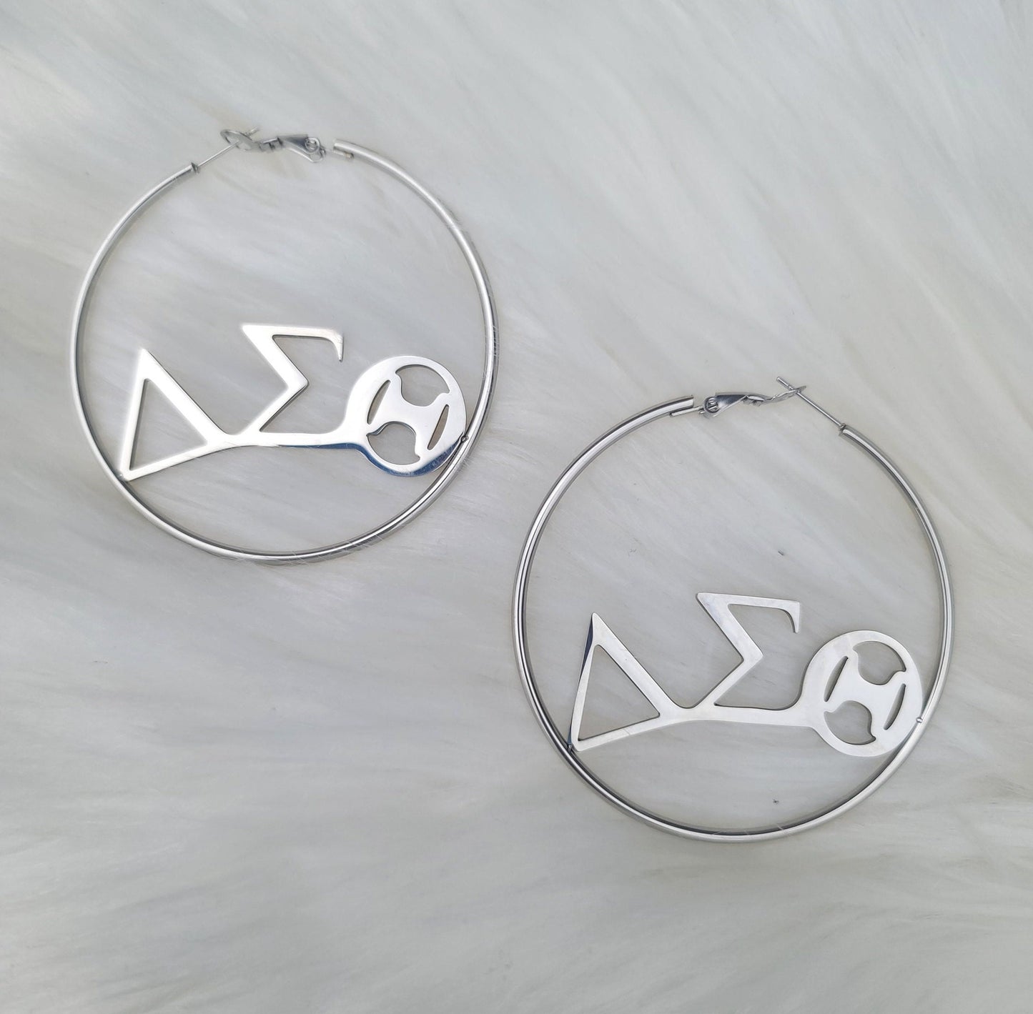 Delta Sigma Theta Sorority earrings available in silver and gold GUARANTEED not to tarnish nor fade